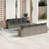 vidaXL 9 Piece Garden Sofa Set with Cushions Grey Poly Rattan