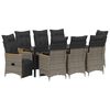 vidaXL Garden Dining Set 9 pcs Grey Poly Rattan