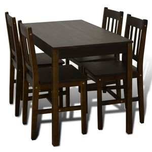 vidaXL Dining Table And Chair | Brown | Pine wood | Standard | Durable