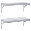 vidaXL Wall Shelves 2 pcs 50x23,5 cm Silver Stainless Steel