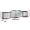 vidaXL Arched Gabion Baskets 3 pcs 300x30x60/80 cm Galvanised Iron