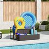 vidaXL Poolside Float Storage Black 110x100x57 cm Poly Rattan