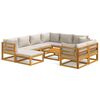 vidaXL 10 Piece Garden Lounge Set with Light Grey Cushions Solid Wood