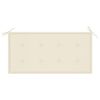 vidaXL Garden Bench with Cream Cushion 112 cm Solid Teak Wood