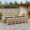 vidaXL 13 Piece Garden Dining Set with Cushions Beige Poly Rattan