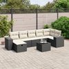 vidaXL 8 Piece Garden Sofa Set with Cushions Black Poly Rattan