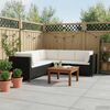 vidaXL 4 Piece Garden Lounge Set with Cushions Poly Rattan Black