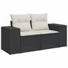 vidaXL 10 Piece Garden Sofa Set with Cushions Black Poly Rattan