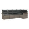 vidaXL Garden Sofa Set with Cushion Manual 5 pcs Grey Poly Rattan