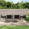 vidaXL 7 Piece Garden Dining Set with Cushions Poly Rattan and Steel