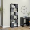 vidaXL Book Cabinet Room Divider High Gloss Grey 60x24x186 cm