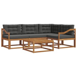 vidaXL Outdoor Sofa Set 5 pcs Natural and Anthracite
