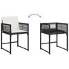 vidaXL 5 Piece Garden Dining Set with Cushions Black Poly Rattan