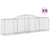vidaXL Arched Gabion Baskets 9 pcs 300x50x80/100 cm Galvanised Iron