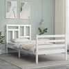 vidaXL Bed Frame without Mattress White Single Solid Wood