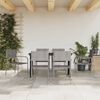 vidaXL 7 Piece Garden Dining Set Grey and Black Poly Rattan and Steel