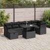 vidaXL 8 Piece Garden Sofa Set with Cushions Black Poly Rattan