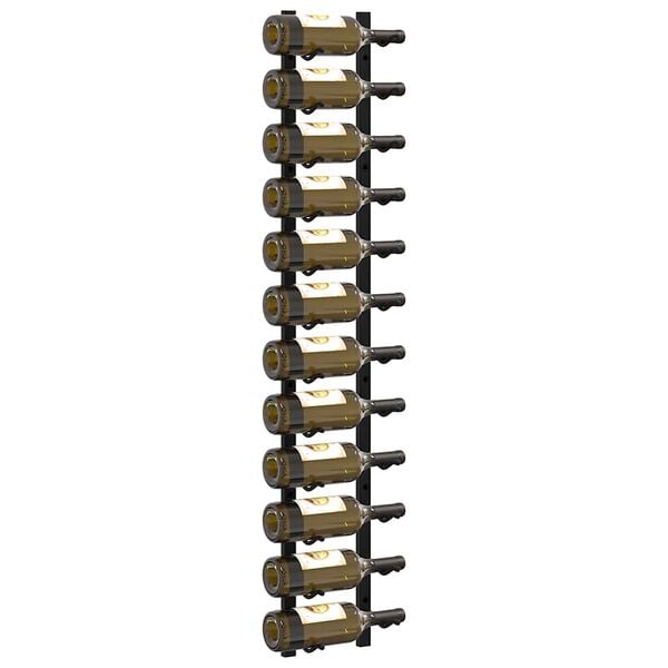 vidaXL Wall Mounted Wine Rack for 12 Bottles Black Iron