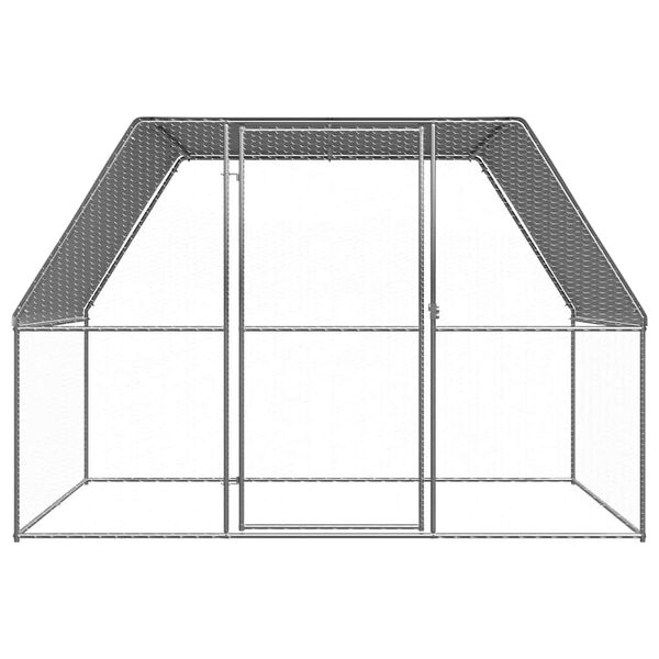 vidaXL Chicken Cage Silver and Grey 3x2x2 m Galvanised Steel
