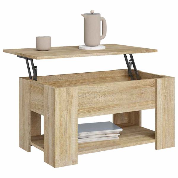 vidaXL Coffee Table Sonoma Oak 79x49x41 cm Engineered Wood