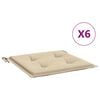 vidaXL Garden Chair Cushions 6 pcs Beige 40x40x3 cm Oxford Fabric