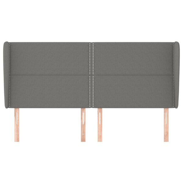 vidaXL Headboard with Ears Dark Grey 163 cm Fabric