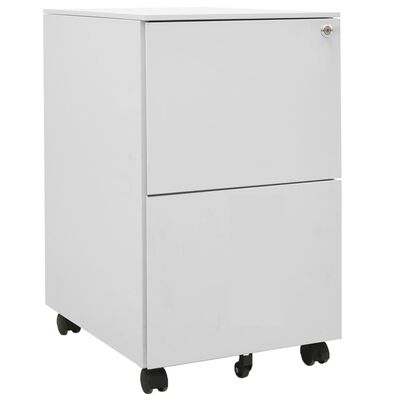 vidaXL Mobile File Cabinet Light Grey 39x45x67 cm Steel
