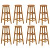 vidaXL Bar Stool | Set of 8 | Natural wood | Solid Acacia wood | Standard