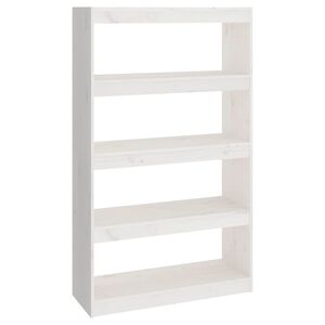 vidaXL Book Cabinet/Room Divider White 80x30x135,5 cm Solid Wood Pine