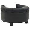 vidaXL Dog Sofa Black 48x48x32 cm Plush and Faux Leather