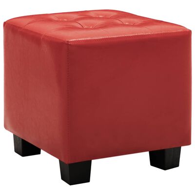 vidaXL Tub Chair with Footstool Red Faux Leather