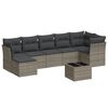 vidaXL 8 Piece Garden Sofa Set with Cushions Grey Poly Rattan