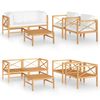 vidaXL 5 Piece Garden Lounge Set with Cream Cushions Solid Teak Wood