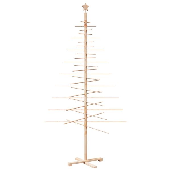 vidaXL Wooden Christmas Tree for Decoration 210 cm Solid Wood Pine