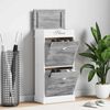 vidaXL Shoe Cabinet Grey 50x28x98 cm Paulownia Wood