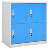 vidaXL Locker Cabinet Light Grey and Blue 90x45x92,5 cm Steel