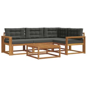 vidaXL Outdoor Sofa Set 5 pcs Natural and Anthracite