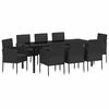 vidaXL Garden Dining Set 9 pcs Black Poly Rattan