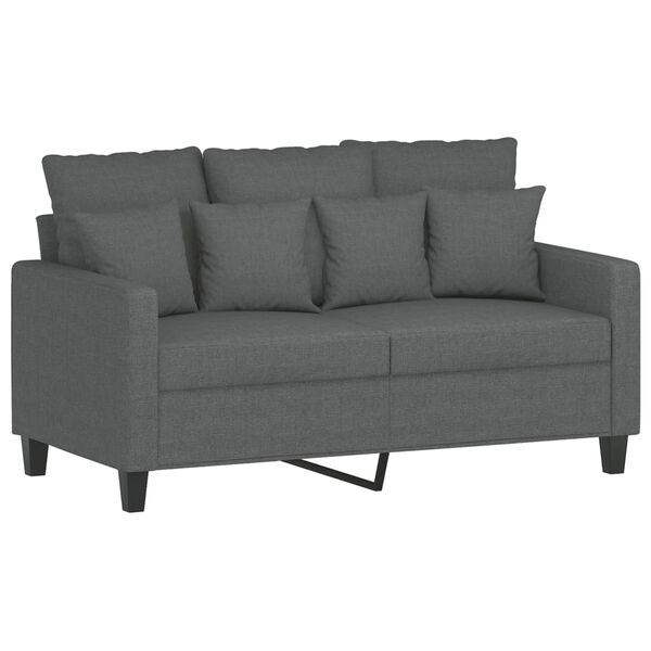 vidaXL 3 Piece Sofa Set with Cushions Dark Grey Fabric