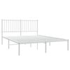 vidaXL Metal Bed Frame without Mattress with Headboard White 135x190cm
