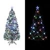 vidaXL Pre-lit Christmas Tree Green and White 210 cm Fibre Optic
