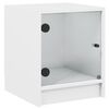 vidaXL Bedside Cabinet with Glass Door White 35x37x42 cm
