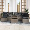 vidaXL Garden Sofa Set with Cushion 9 pcs Grey Poly rattan