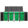 vidaXL Quadruple Wheelie Bin Shed Black 274x80x117 cm Poly Rattan