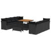vidaXL Garden Sofa Set 11 pcs 8-Seater Black Poly Rattan