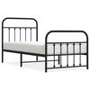 vidaXL Metal Bed Frame without Mattress with Footboard Black 90x190cm