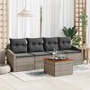 vidaXL Garden Sofa Set with Storage 5 pcs Grey Poly Rattan