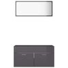 vidaXL 2 Piece Bathroom Furniture Set High Gloss Grey Engineered Wood