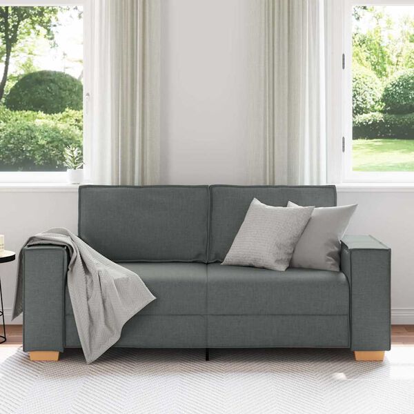 vidaXL 2-Seater Sofa Dark Grey 180x78x84 cm Fabric