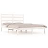 vidaXL Bed Frame | White | Solid pine wood | Super King | Bed Frame